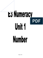 E3 Numeracy Unit 1 Number
