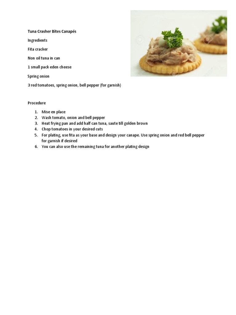 A Guide to Creating Tuna Crasher Bites Canapés with Simple Ingredients PDF