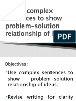 Using Complex Sentences to Show Problem-solution Relationship Of