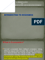 ON "Intro - To Economics, Nature and Scope of Economics": A Presentation