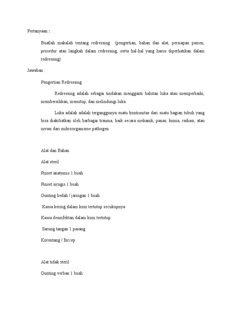 Panduan Redressing Luka | PDF