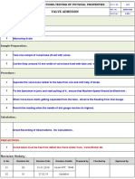 Valve Adhesion: Work Instructions-Testing of Physical Properties