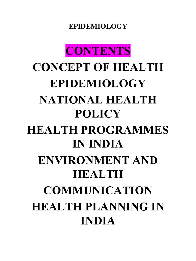 Epidemiology Notes | PDF | Infection | Health Care