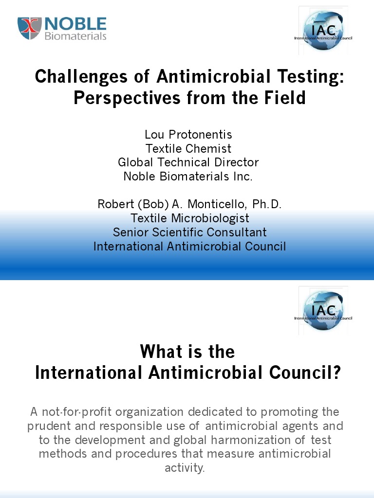 Antimicrobial Testing in Textiles | PDF | Antimicrobial | Bacteria