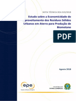 Estudo sobre a viabilidade econômica da produção de biometano a partir de aterros sanitários