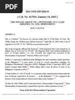 The Wellex Group Inc. V U-Land Airlines Co - G.R. No. 167519, January 14, 2015