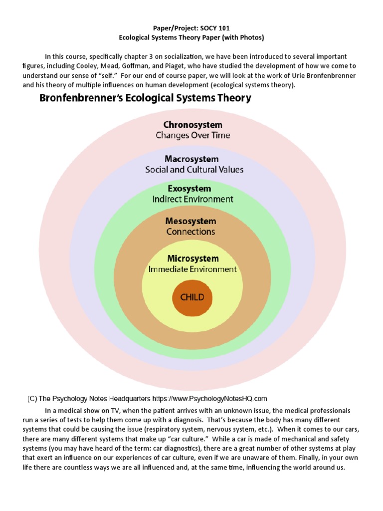 Paper/Project: SOCY 101 Ecological Systems Theory Paper (With Photos ...