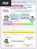 Escribimos Un Texto para Dar Instrucciones Sobre Actividades Que Favorezcan La Convivencia en Familia