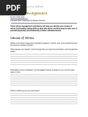 Stress Management Worksheets | PDF | Symptom | Stress (Biology)