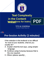 Text Complexity in The Content Areas:: Implications For Instruction