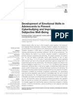 Development of Emotional Skills in Adolescents To Prevent Cyberbullying and Improve Subjective Well-Being