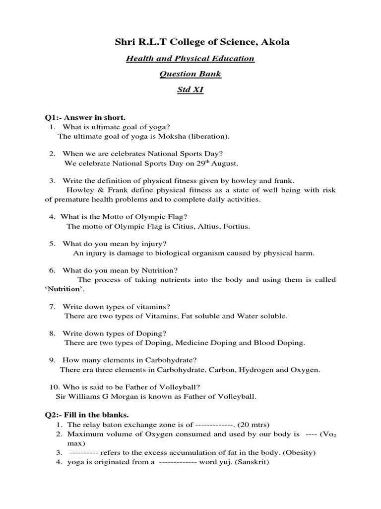 PHYSICAL EDUCATION QUESTION BANK 2023 PDF visual data 5