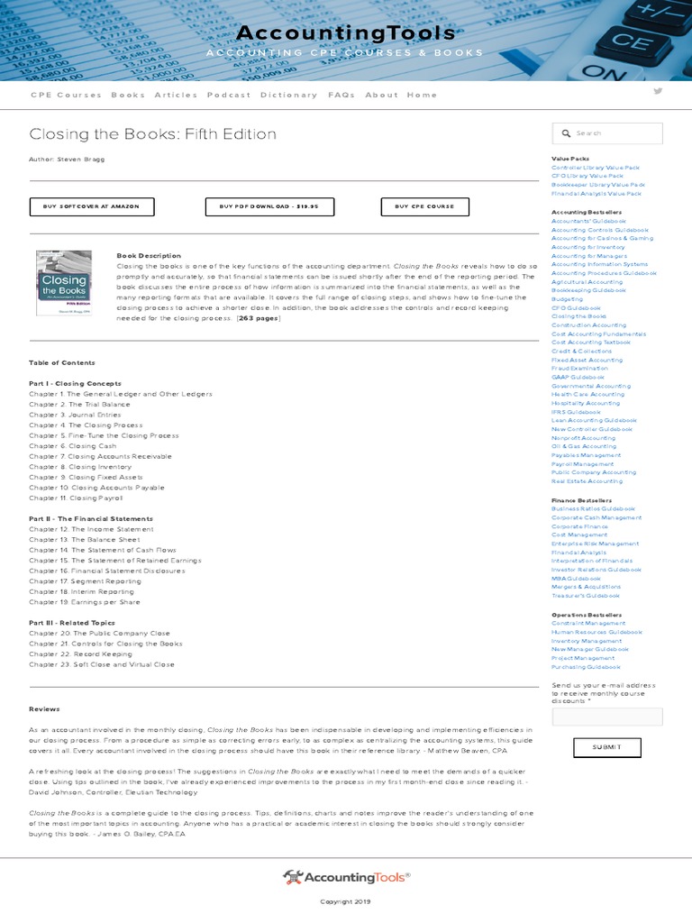 Closing The Books - AccountingTools | PDF | Bookkeeping | Accounting