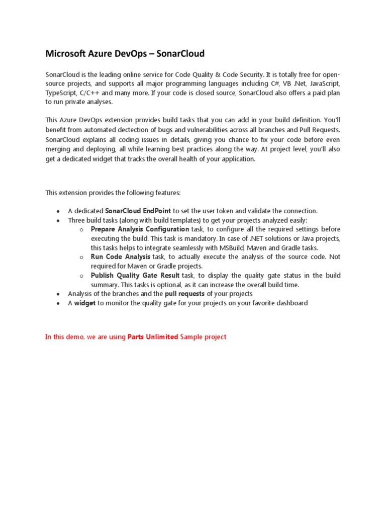 SonarCloud Integration with Azure DevOps | PDF | Information Technology ...