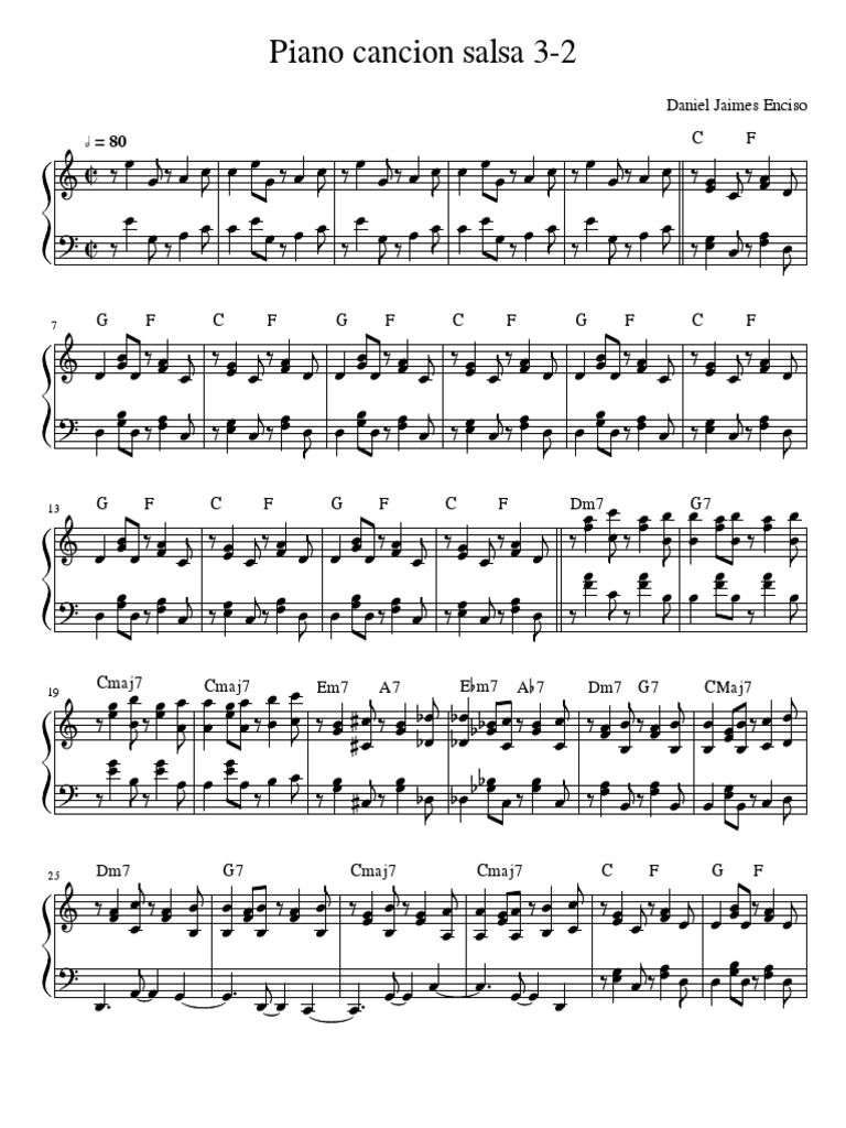 Piano Cancion Salsa 3-2: Daniel Jaimes Enciso 80 F C | PDF