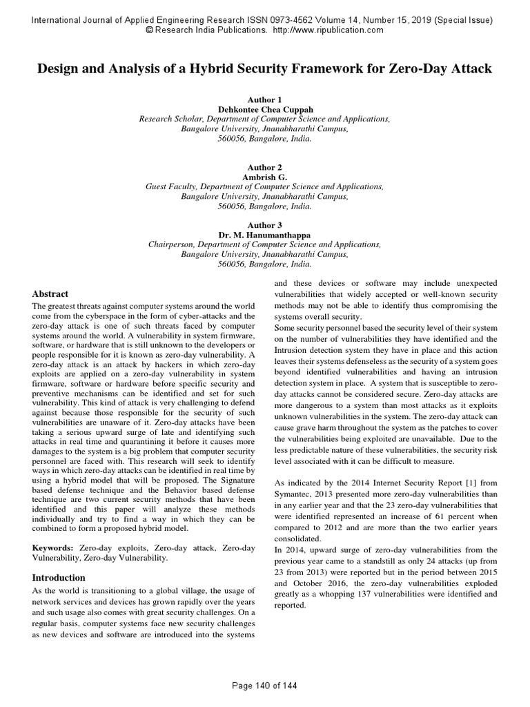 Design and Analysis of A Hybrid Security | PDF | Vulnerability ...