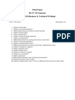 Final Paper BS IT VII Semester ENG-310 (Business & Technical Writing)
