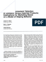 Influencing Consumers' Selection of Domestic Versus Imported Products Implications For Marketing Based On A Model of Helping Behavior