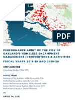 Performance Audit City of Oaklands Homeless Encampment Management Interventions and Activities