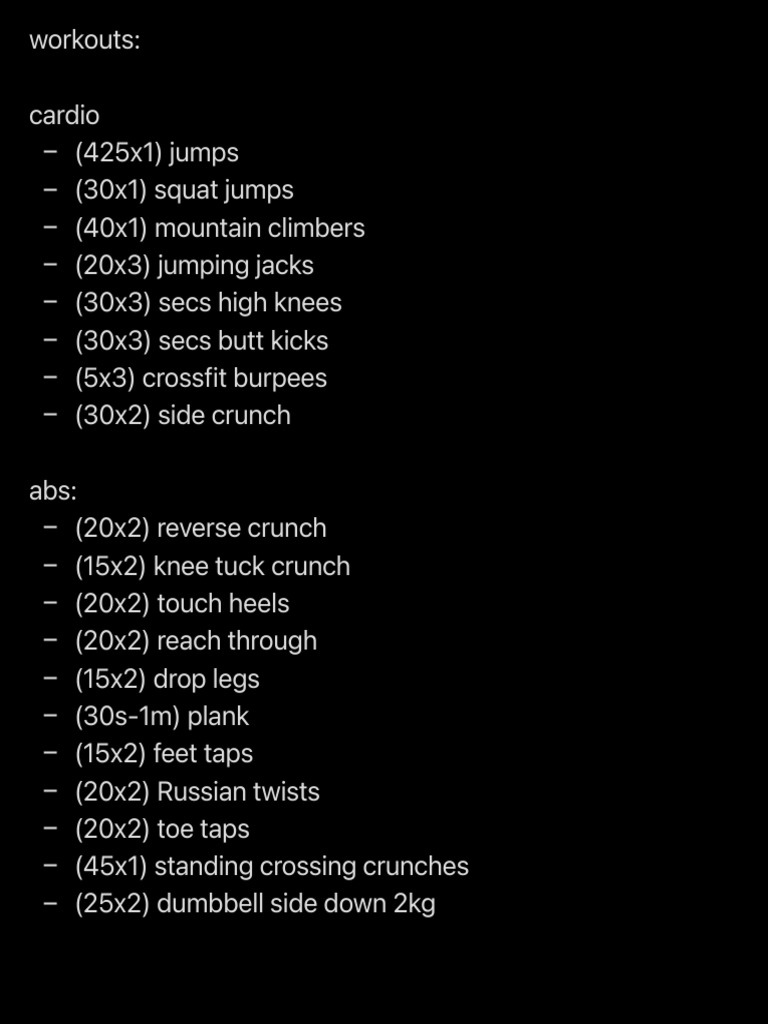 Workouts | PDF | Teaching Methods & Materials