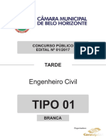 Consulplan 2018 Camara de Belo Horizonte MG Engenheiro Civil Prova