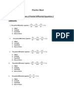 Practice Sheet For Applications of PDEs