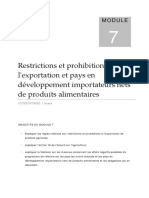 Restrictions Et Prohibitions À L Exportation Et Pays en Développement Importateurs Nets de Produits Alimentaires