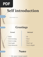 Self Introduction: Advanced English Course