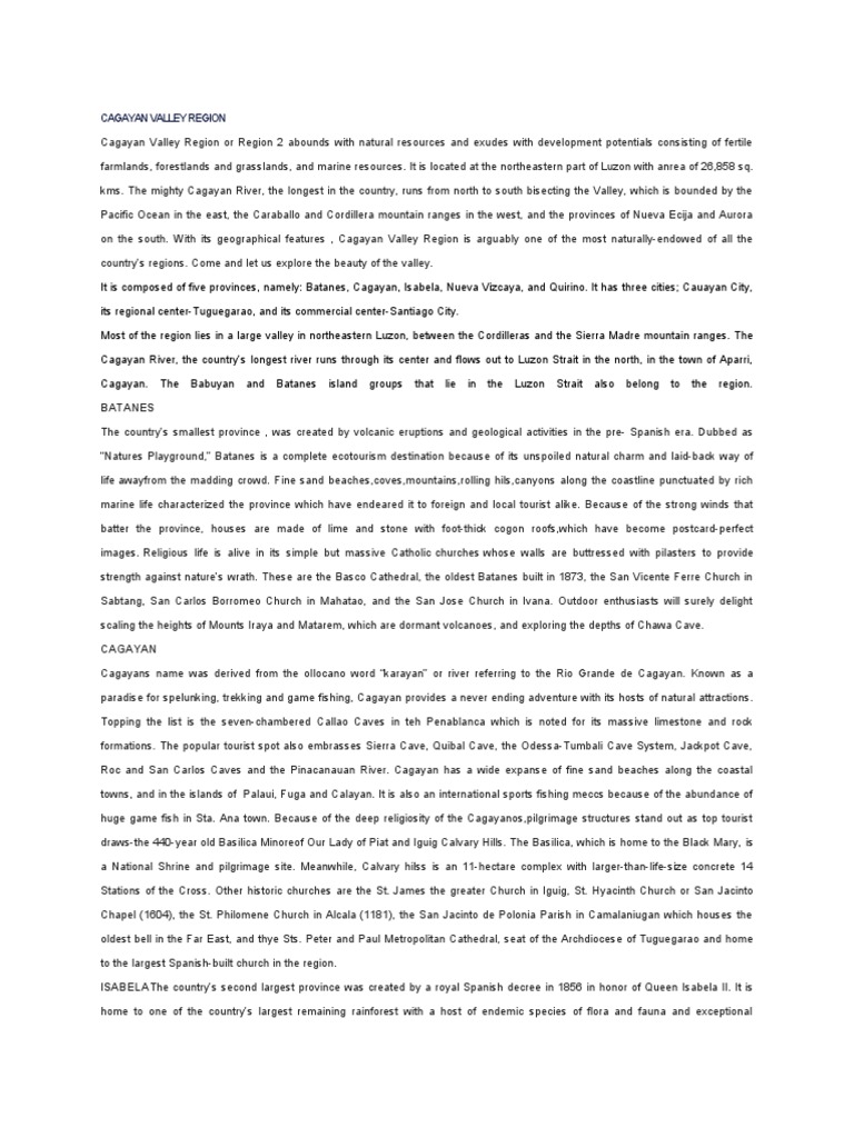 Cagayan Valley Region Overview | PDF