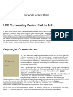 LXX Commentary Series - Part I - Brill - Septuaginta &C