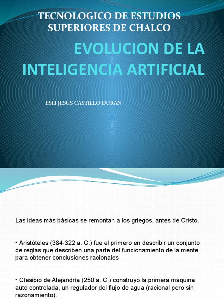 Historia de la Inteligencia Artificial | PDF | Inteligencia (IA) y ...