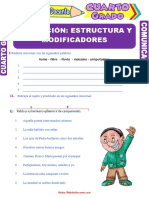 Estructura de Las Oraciones para Cuarto Grado de Primaria