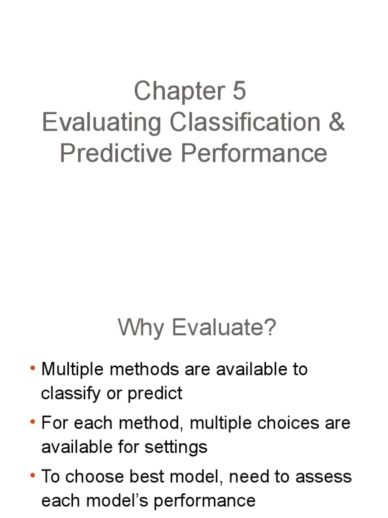 Evaluating Classification Performance | PDF | Sensitivity And ...