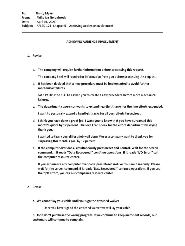 Achieving Audience Involvement | PDF | Computing | Business