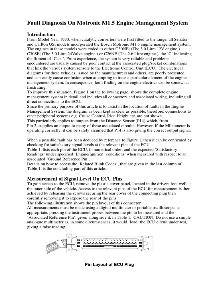 Motronic 1.5 Engine Management Codes | PDF | Electrical Connector ...