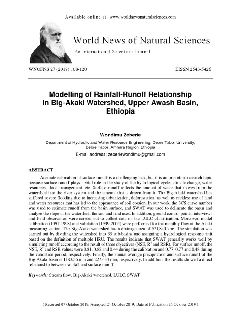 Rainfall-Runoff Modeling in Big-Akaki | PDF | Surface Runoff | Drainage ...
