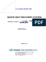 ECUADOR 192MW Waste Heat Recovery System Project Specification