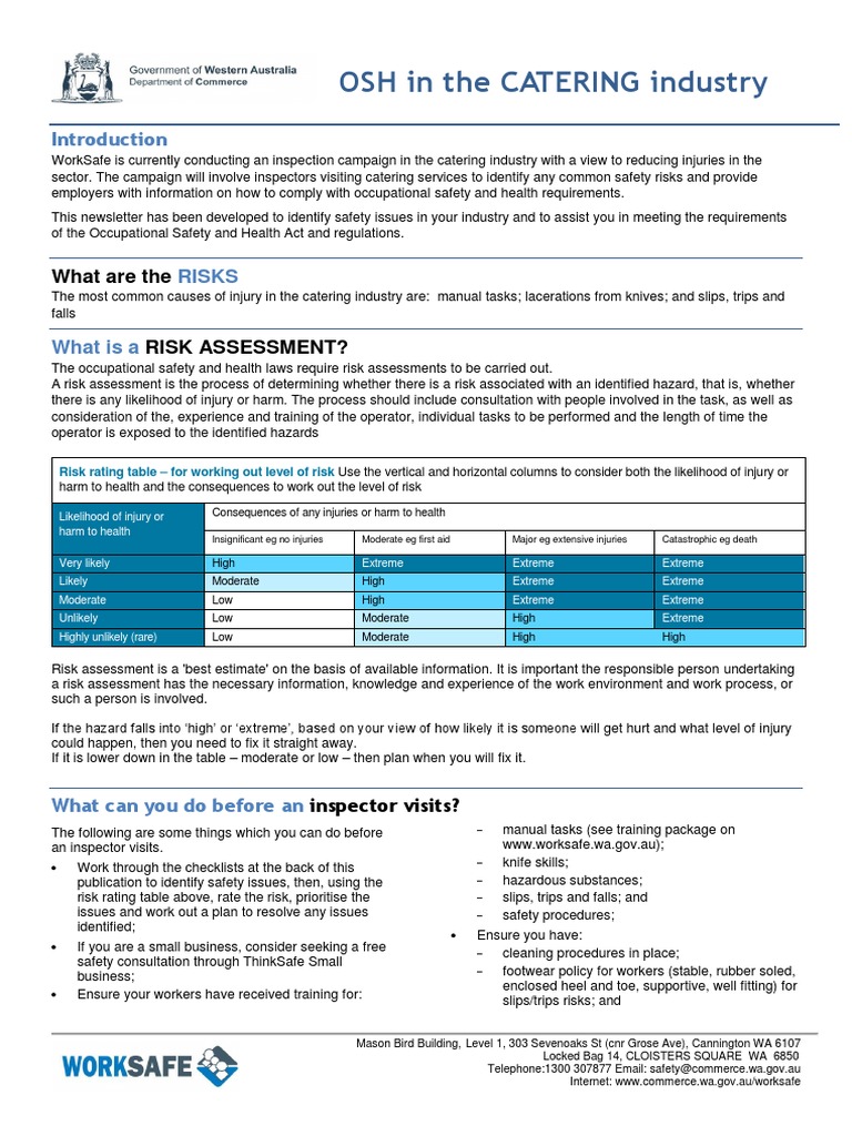 Osh Catering Industry | PDF