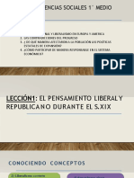 CLASE 1 - 1°ero Pensamiento Liberal y Republicano en El S XIX