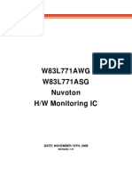 W83L771AWG W83L771ASG Nuvoton H/W Monitoring IC: Date: November 19Th, 2009