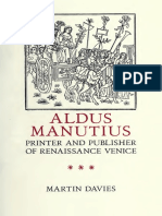 Davies (1999) - Aldus Manutius - Printer and Publisher of Renaissance Venice