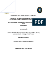 Análisis Del Delito de Proposiciones Sexuales A Niños, Niñas y Adolescentes en El Código Penal Pe