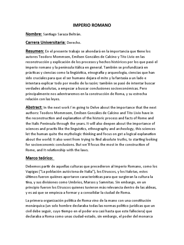 Importancia del Imperio Romano en la Historia | PDF | Roma antigua ...