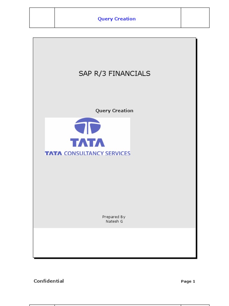 Step-by-Step SAP Query Creation Guide | PDF