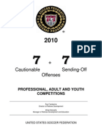 Cautionable Sending-Off Offenses: Professional, Adult and Youth Competitions