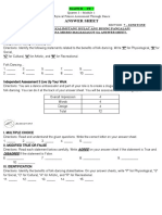 Answer Sheet: Mapeh - Pe 7