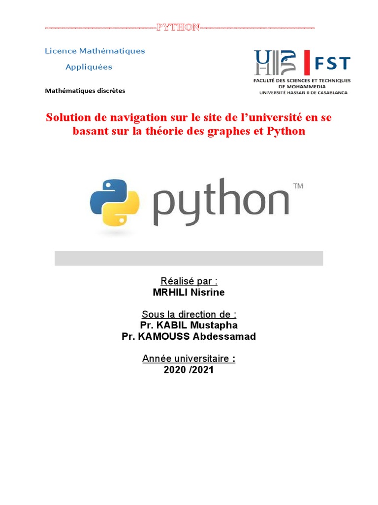 Navigation Universitaire avec Python et Graphes | PDF | Théorie des ...