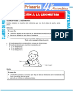 Iniciación A La Geometría para Cuarto de Primaria