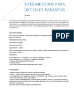 Métodos para diagnóstico de parásitos en heces mediante análisis directo y cuantitativo