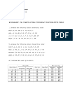 Worksheet On Constructing Frequency Distribution Table